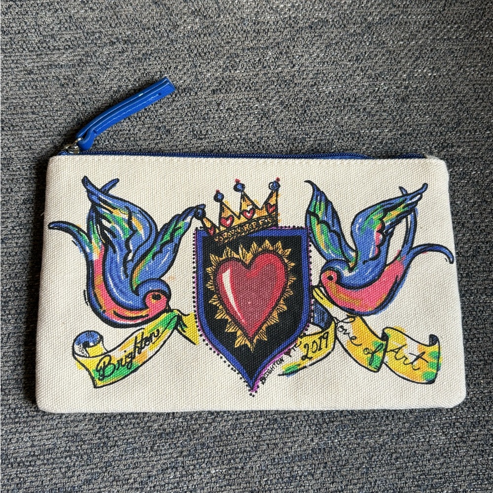 Brighton 2019 Makeup Travel Bag Love Of Art Birds Heart Canvas Tattoo Style